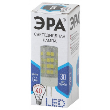 Лампа светодиодная Эра Стандарт LED JC-5W-220V-CER-840-G4-4