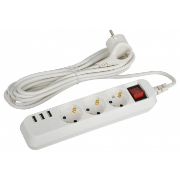 Удлинитель с выключателем Эра U-3es-5m-USB