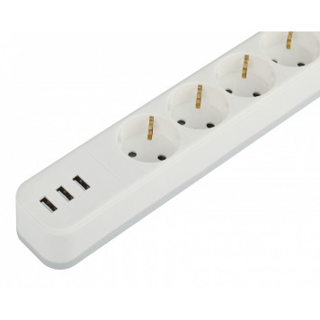 Удлинитель с выключателем Эра USF-4es-1,5m-3xUSBA-W-7