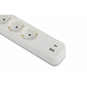 Удлинитель с выключателем Эра USF-4es-1,5m-2xUSBAC-W-7