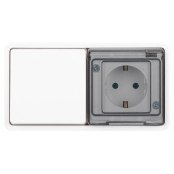 Блок с розеткой и выключателем Эра Эра Эксперт 11-7521-01-1