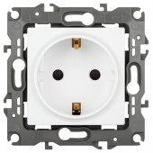 Розетка с заземлением и со шторкой, без рамки Эра Эра 12 12-2102-01М