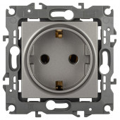 Розетка с заземлением и со шторкой, без рамки Эра Эра 12 12-2101-16