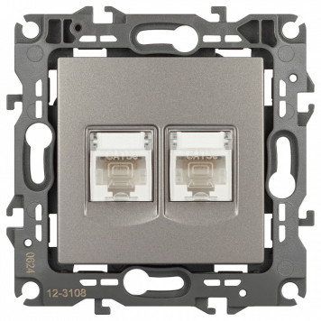 Розетка двойная Ethernet RJ-45 без рамки Эра Эра 12 12-3108-16