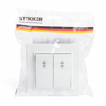 Выключатель двухклавишный Stekker Эрна 39919-2