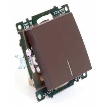 Выключатель одноклавишный с подсветкой без рамки Stekker Катрин 49022-2