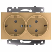 Розетка двойная с заземлением и со шторкой, без рамки Stekker Катрин 49226