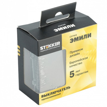 Выключатель одноклавишный без рамки Stekker RSW10-5103-09 49917-2