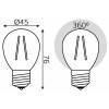 Лампа светодиодная Gauss Filament Elementary E27 10Вт 4100K 52220