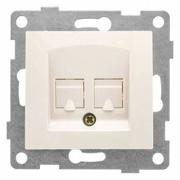 Розетка двойная RJ-12 и Ethernet RJ-45, без рамки Gusi Electric BRAVO С10КТ-003