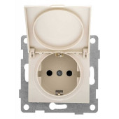 Розетка с заземлением и со шторкой, без рамки с крышкой Gusi Electric BRAVO С10Р91-003