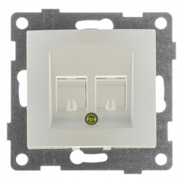 Розетка двойная телефонная RJ-12 Gusi Electric BRAVO С10Т2-028