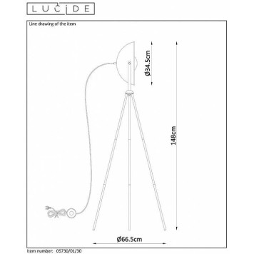 Торшер Lucide Alvaro 05730/01/30-2