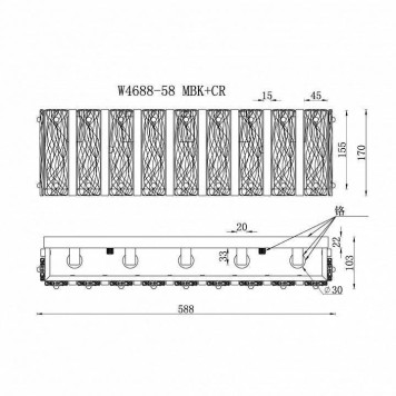 Накладной светильник iLamp Panorama W4688-58 MBK+CR-1