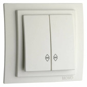 Выключатель проходной двухклавишный без рамки Mono Electric Despina / Larissa 500-001923-111