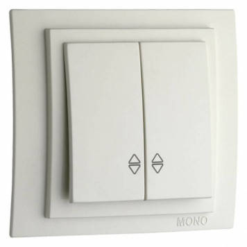 Выключатель проходной двухклавишный без рамки Mono Electric Despina / Larissa 500-001923-111