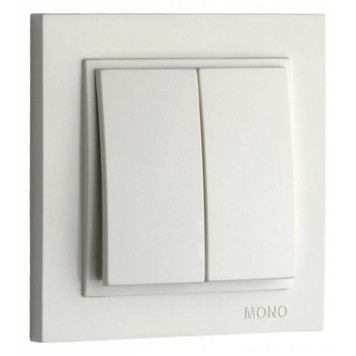 Выключатель проходной двухклавишный без рамки Mono Electric Despina / Larissa 500-001925-102