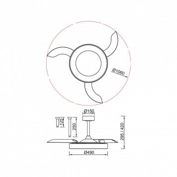 Светильник с вентилятором Mantra NISEKO FAN 9091-3
