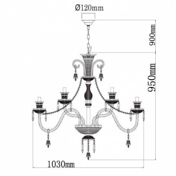 Подвесная люстра Chiaro Барселона 6 313012418-7