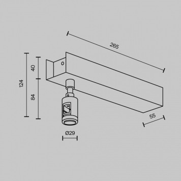 Основание на штанге с питанием Maytoni Flarity TRA156C-BB1-PT-2