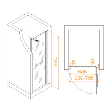 Душевая дверь RGW PA-103 700-1