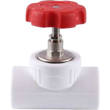 Вентиль Kalde d=32 для полипропиленовых труб под сварку (белый)-1