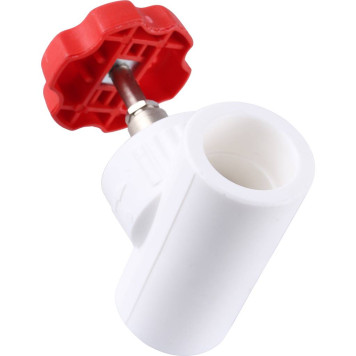 Вентиль Kalde d=32 для полипропиленовых труб под сварку (белый)-2