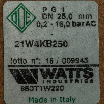 Соленоидный клапан Watts 850Т (850Т1W220) для систем водоснабжения 1 230V Н.З. (10023640)-6