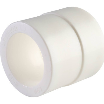 Переходная муфта Politek 63х50 для сварки полипропиленовых труб (белая)