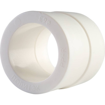 Переходная муфта Politek 63х50 для сварки полипропиленовых труб (белая)-2