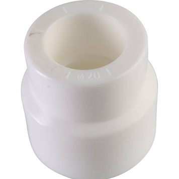 Переходная муфта Политэк 25х20 для сварки полипропиленовых труб, внутренняя/внутренняя (белая)-4