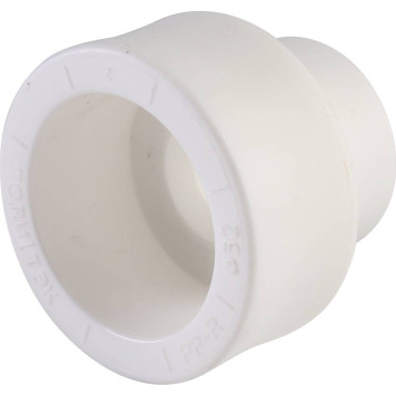 Переходная муфта Политэк 32х20 для сварки полипропиленовых труб (белая)-1