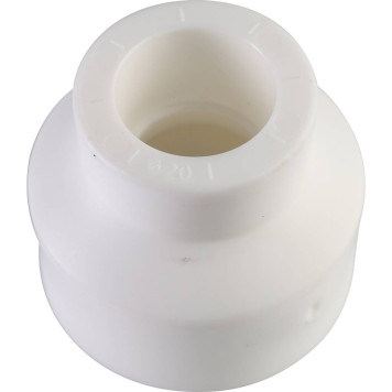 Переходная муфта Политэк 32х20 для сварки полипропиленовых труб (белая)-2