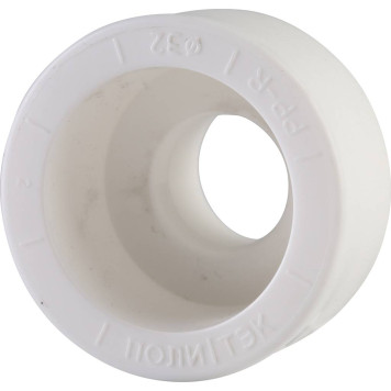 Переходная муфта Политэк 32х20 для сварки полипропиленовых труб (белая)-3