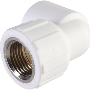 Угольник Политэк 20x1/2 с внутренней резьбой для полипропиленовых труб (белый)-3