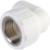 Угольник Политэк 20x3/4 с внутренней резьбой для полипропиленовых труб под сварку (цвет белый) (9400002034)