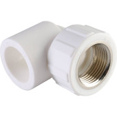 Угольник Политэк 25x3/4 с внутренней резьбой для полипропиленовых труб под сварку (цвет белый) (9400002534)