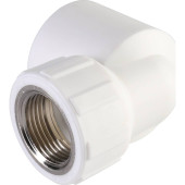 Угольник Политэк 32x3/4 с внутренней резьбой для полипропиленовых труб под сварку (цвет белый) (9400003234)