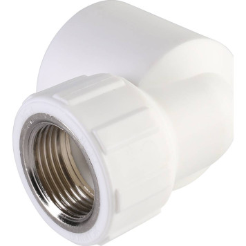 Угольник Политэк 32x3/4 с внутренней резьбой для сварки полипропиленовых труб (белый)