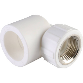Угольник Политэк 32x3/4 с внутренней резьбой для сварки полипропиленовых труб (белый)-1