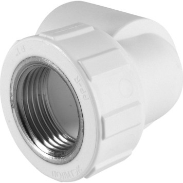 Угольник Политэк 32x1& с внутренней резьбой для сварки полипропиленовых труб (белый)