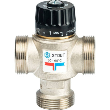 Термостатический клапан STOUT для систем отопления и ГВС 1 1/4 НР 30-65°С KV 3,5 SVM-0025-356532-1