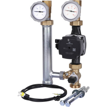 Группа насосная Meibes поколения 8 с насосом Grundfos UPM3 Hybrid 25-70 и трехходовым смесителем 1 дюйм.-4