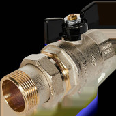 Кран шаровой BUGATTI Oregon с полусгоном (ручка-бабочка) внут-наруж резьба 1 1/4 (03220042)