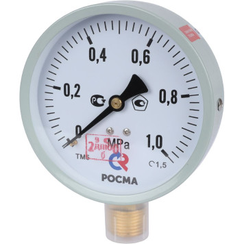 Манометр Росма ТМ-510P.00 0-1,0МРа G1/2 1,5 IP40 диам. 100 мм-3