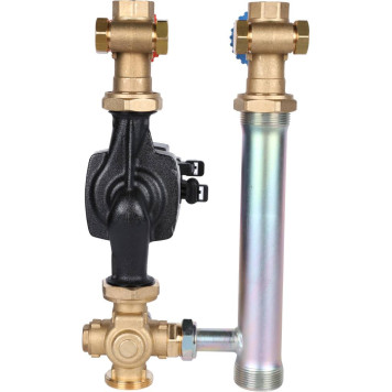 Насосная группа с термостатическим смесительным клапаном Stout SDG-0002 1& с насосом Grundfos UPM3 Hybrid 25-70-3