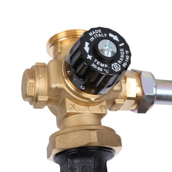 Насосная группа с термостатическим смесительным клапаном Stout SDG-0002 1& с насосом Grundfos UPM3 Hybrid 25-70-8