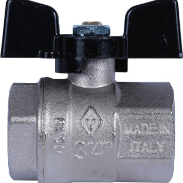 Кран шаровой BUGATTI New Jersey, ручка-бабочка, внутренняя резьба 3/4&-3