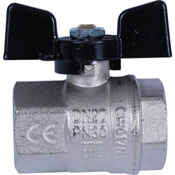 Кран шаровой BUGATTI New Jersey, ручка-бабочка, внутренняя резьба 3/4&-4