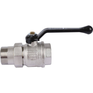 Шаровой кран BUGATTI New Jersey с полусгоном и ручкой-рычагом из алюминия, внутренняя и наружная резьба 1 1/4.-1